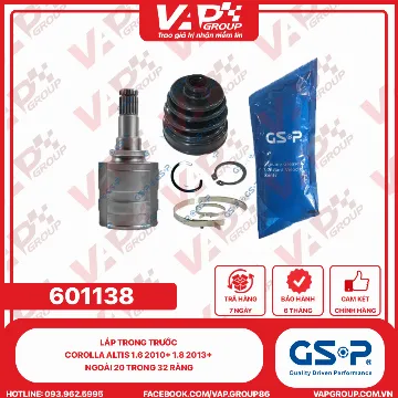 GSP LÁP trong trước Corolla Altis 1.6 2010+ 1.8 2013+ Ngoài 20 trong 32 răng