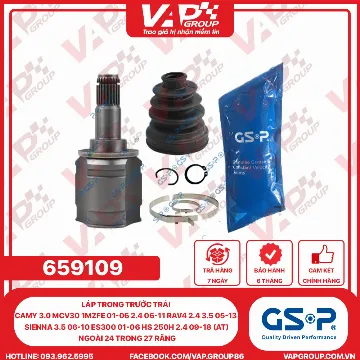 GSP LÁP trong trước trái Camy 3.0 MCV30 1MZFE 01-06 2.4 06-11 RAV4 2.4 3.5 05-13 Sienna 3.5 06-10 ES300 01-06 HS 250h 2.4 09-18 (AT) Ngoài 24 trong 27 răng