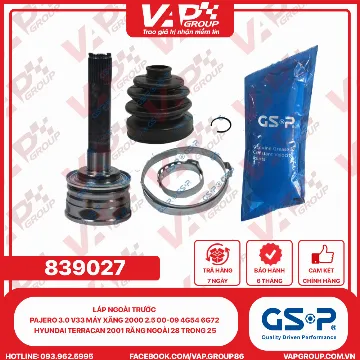 GSP Láp Ngoài Trước Pajero 3.0 V33 MÁY XĂNG 2000 2.5 00-09 4G54 6G72 HYUNDAI TERRACAN 2001 Răng Ngoài 28 Trong 25