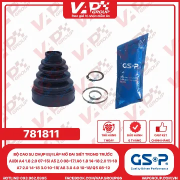 GSP BỘ CAO SU chụp bụi LÁP MỠ ĐAI SIẾT trong trước Audi A4 1.8 2.0 07-15/ A5 2.0 08-17/ A6 1.8 14-18 2.0 11-18/ A7 2.0 14-18 3.0 10-18/ A8 3.0 4.0 10-18/ Q5 08-12