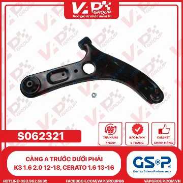 GSP CÀNG A TRƯỚC DƯỚI BÊN PHẢI K3 1.6 2.0 12-18, CERATO 1.6 13-16,
