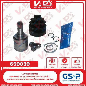 GSP LÁP trong trước Fortuner 2.5 3.0 05-15 Hilux 04-15 ( 2 cầu ) MÁY DẦU 2KD 1KD(AT/MT) Ngoài 30 trong 29 răng