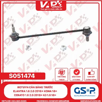 GSP Rotuyn cân bằng trước Elantra 1.6 2.0 2016+ Kona 18+ Cerato 1.6 2.0 2018+ K3 1.6 18+