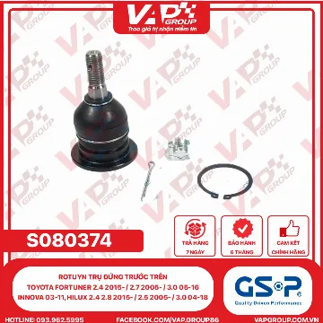 GSP Rotuyn Trụ Đứng Trước Trên Toyota Fortuner 2.4 2015- / 2.7 2005- / 3.0 05-16, Innova 03-11, Hilux 2.4 2.8 2015- / 2.5 2005- / 3.0 04-18