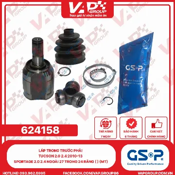 GSP Láp Trong Trước PHẢI Tucson 2.0 2.4 2010-13 SPORTAGE 2.0 2.4 Ngoài 27 Trong 24 Răng ( ) (Mt)