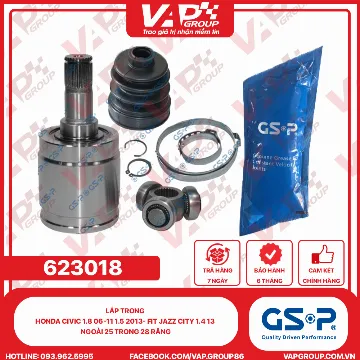 GSP Láp Trong Honda Civic 1.8 06-11 1.5 2013- FIT JAZZ City 1.4 13 Ngoài 25 Trong 28 Răng
