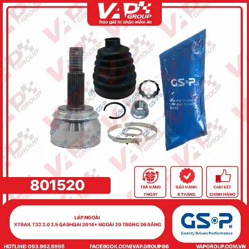 GSP Láp Ngoài Xtrail T32 2.0 2.5 QASHQAI 2014+ Ngoài 29 Trong 26 Răng