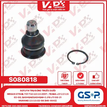 GSP Rotuyn Trụ Đứng Trước Dưới Nissan XTrail T31 T32 2.0 2.5 2007-, Teana J31 2.0 2.5 03-08, Qashqai/Qashqai+2 J10 J11 08-21, Murano 2.5 3.5 02-08 (MB-4942)