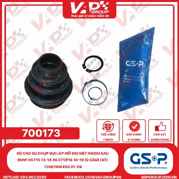 GSP BỘ CAO SU chụp bụi LÁP MỠ ĐAI SIẾT ngoài sau BMW X5 F15 13-18 X6 E71/F16 10-19 (2 cầu) (AT) 735i/740i E65 01-08