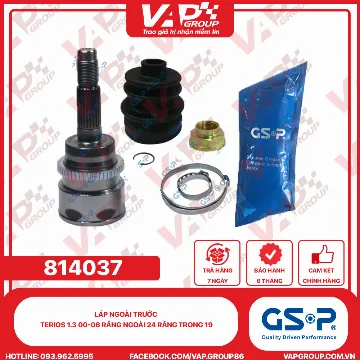 GSP LÁP NGOÀI TRƯỚC TERIOS 1.3 00-06 RĂNG NGOÀI 24 RĂNG TRONG 19