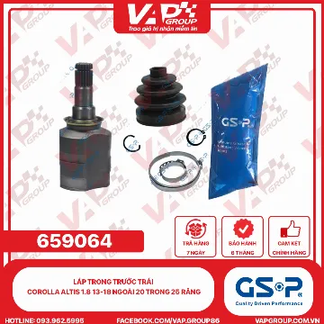 GSP LÁP trong trước trái Corolla Altis 1.8 13-18 Ngoài 20 trong 25 răng