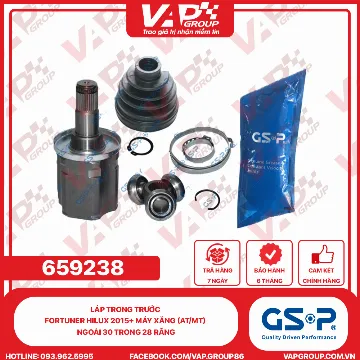 GSP LÁP trong trước Fortuner Hilux 2015+ MÁY XĂNG (AT/MT) Ngoài 30 trong 28 răng