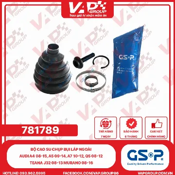 GSP BỘ CAO SU chụp bụi LÁP ngoài Audi A4 08-15, A5 09-14, A7 10-12, Q5 08-12 Teana J32 08-13 Murano 08-16