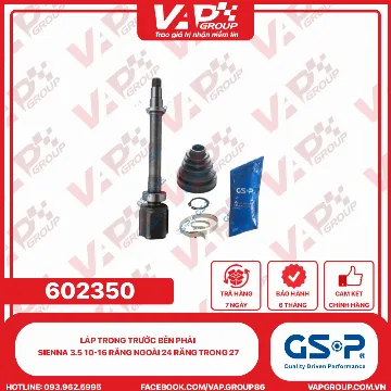 GSP LÁP TRONG TRƯỚC BÊN PHẢI SIENNA 3.5 10-16 RĂNG NGOÀI 24 RĂNG TRONG 27