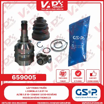GSP LÁP TRONG TRƯỚC L COROLLA 1.8 07-14 , ALTIS 1.8 10- 13 RAV4 1.8 00-05 RĂNG NGOÀI 20 RĂNG TRONG 23