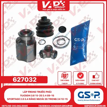 GSP Láp Trong Trước Phải Tucson 2.0 15-20 2.4 09-15 Sportage 2.0 2.4 Răng Ngoài 26 Trong 24 10-15