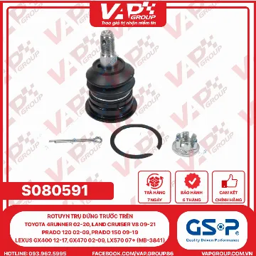 GSP Rotuyn Trụ Đứng Trước Trên Toyota 4Runner 02-20, Land Cruiser V8 09-21, Prado 120 02-09, Prado 150 09-19, Lexus Gx400 12-17, Gx470 02-09, Lx570 07+ (MB-3841)