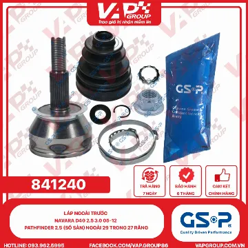 GSP Láp Ngoài Trước Navara D40 2.5 3.0 05-12 PATHFINDER 2.5 (SỐ SÀN) Ngoài 29 Trong 27 Răng