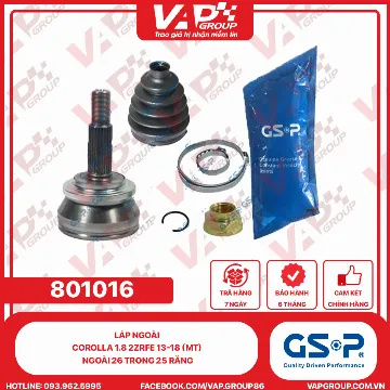 GSP LÁP ngoài Corolla 1.8 2ZRFE 13-18 (MT) Ngoài 26 trong 25 răng