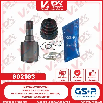 GSP Láp Trong TRƯỚC TRÁI Mazda 6 2.5 2013- 2019 MAZDA CX5 2.5 2018+ MAZDA 3 1.8 2018- (AT) Ngoài 31 Trong 32 Răng