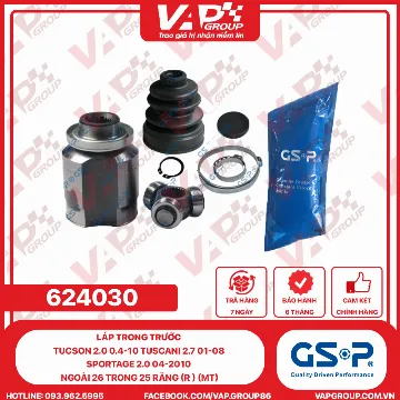 GSP Láp Trong Trước Tucson 2.0 0.4-10 TUSCANI 2.7 01-08 SPORTAGE 2.0 04-2010 Ngoài 26 Trong 25 Răng (R ) (Mt)