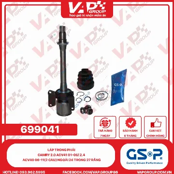 GSP LÁP trong phải Camry 2.0 ACV41 01-06/ 2.4 ACV40 06-11(2 cầu) Ngoài 24 trong 27 răng