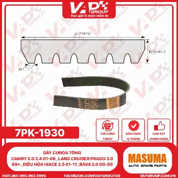 Dây Curoa Tổng Camry 2.0 2.4 01-06 , Land Cruiser Prado 3.0 09+ , Điều Hòa Hiace 2.5 01-11 , Rav4 2.0 00-05