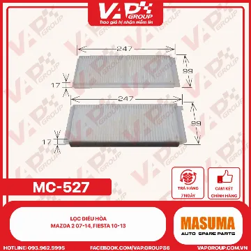 Lọc điều hòa Mazda 2 07-14, Fiesta 10-13