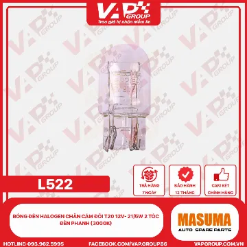 Bóng Đèn Halogen Chân Cắm Đôi T20 12V- 21/5W 2 Tóc Đèn Phanh (3000K)