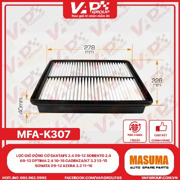 Lọc gió động cơ Santafe 2.4 09-12 Sorento 2.4 09-12 Optima 2.4 10-16 Cadenza/K7 3.3 13-15 Sonata 09-12 Azera 3.3 11-16