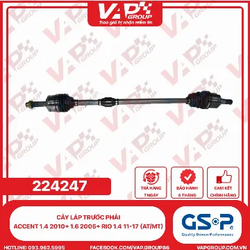 GSP Cây Láp Trước Phải Accent 1.4 2010+ 1.6 2005+ Rio 1.4 11-17 (At/Mt)