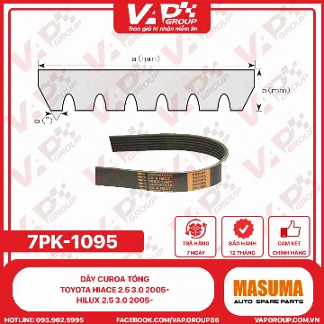 Dây Curoa Tổng Toyota Hiace 2.5 3.0 2005-, Hilux 2.5 3.0 2005-