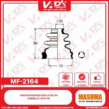 Cao Su Chụp Bụi Láp 2.0 90-94, Corolla 1.8 97-01.