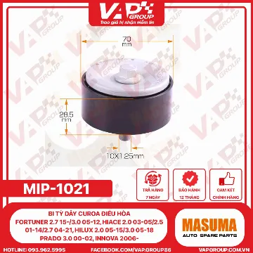 Bi Tỳ Dây Curoa ĐIỀU HÒA Fortuner 2.7 15-/3.0 05-12, Hiace 2.0 03-05/2.5 01-14/2.7 04-21, Hilux 2.0 05-15/3.0 05-18, Prado 3.0 00-02, Innova 2006-