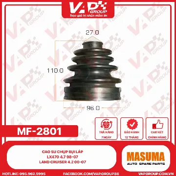 Cao Su Chụp Bụi Láp Lx470 4.7 98-07, Land Cruiser 4.2 00-07,