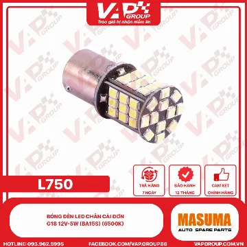 Bóng Đèn Led Chân Cài Đơn G18 12V-5W (Ba15S) (6500K)
