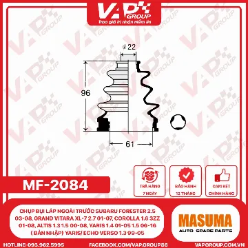 Chụp Bụi Láp Ngoài Trước Subaru Forester 2.5 03-08, Grand Vitara Xl-7 2.7 01-07, Corolla 1.6 3Zz 01-08, Altis 1.3 1.5 00-08, Yaris 1.4 01-05 1.5 06-16 ( Bản Nhập) Yaris/ Echo Verso 1.3 99-05