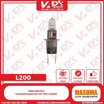 Bóng Đèn Pha Halogen Chân H3C 12V-55W (3000K)