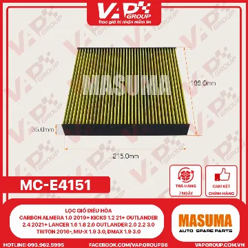 Lọc gió điều hòa CARBON Almera 1.0 2019+ Kicks 1.2 21+ Outlander 2.4 2021+ Lancer 1.6 1.8 2.0 Outlander 2.0 2.2 3.0 Triton 2016-, MU-X 1.9 3.0, DMAX 1.9 3.0