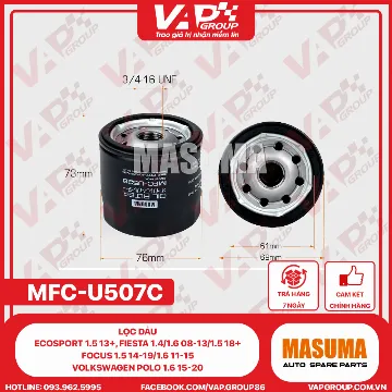 Lọc Dầu Ecosport 1.5 13+, Fiesta 1.4/1.6 08-13/1.5 18+, Focus 1.5 14-19/1.6 11-15, Volkswagen Polo 1.6 15-20