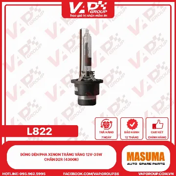 Bóng Đèn Pha Xenon Trắng Vàng 12V-35W Chân D2R (4300K)