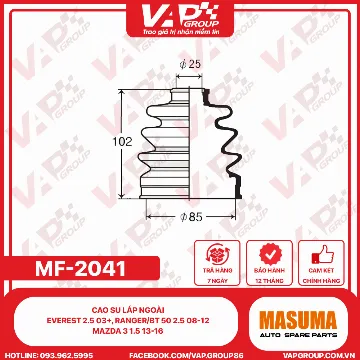 Cao Su Láp Ngoài Everest 2.5 03+, Ranger/Bt 50 2.5 08-12, Mazda 3 1.5 13-16