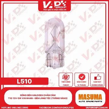 Bóng Đèn Halogen Chân Cắm T10 12V-5W Xin Nhan - Đèn Lăng Téc (Trắng Vàng)