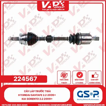 GSP Cây Láp Trước Trái Hyundai Santafe 2.2 2009+, Kia Sorento 2.2 2009+