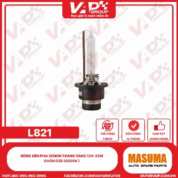 Bóng Đèn Pha Xenon Trắng Vàng 12V-35W Chân D2S (4300K )