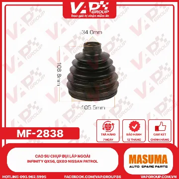 CAO SU CHỤP BỤI láp NGOÀI INFINITY QX56, QX80 NISSAN PATROL