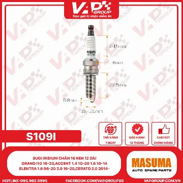 Bugi Iridium Chân 16 Ren 12 Dài Grand I10 10-20,Accent 1.4 10-20 1.6 10-14,Elentra 1.6 06-20 2.0 16-20,Cerato 2.0 2014-