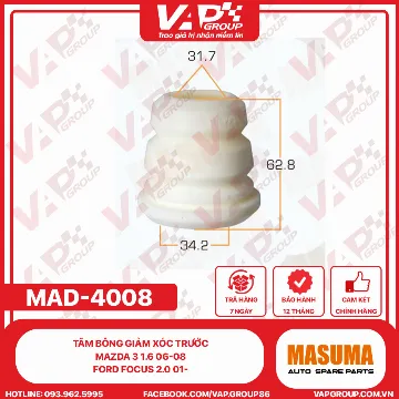 Tăm Bông Giảm Xóc Trước Mazda 3 1.6 06-08, Ford Focus 2.0 01-