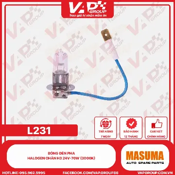 Bóng Đèn Pha Halogen Chân H3 24V-70W (3000K)