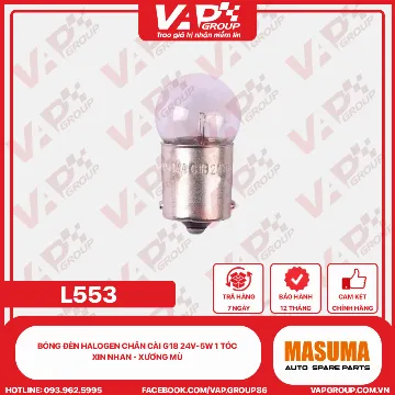 Bóng Đèn Halogen Chân Cài G18 24V-5W 1 Tóc Xin Nhan - Xương Mù